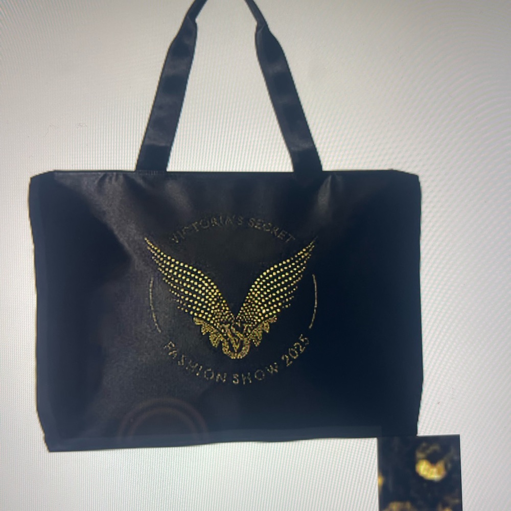 Victoria's Secret Black and Gold Tote Bag